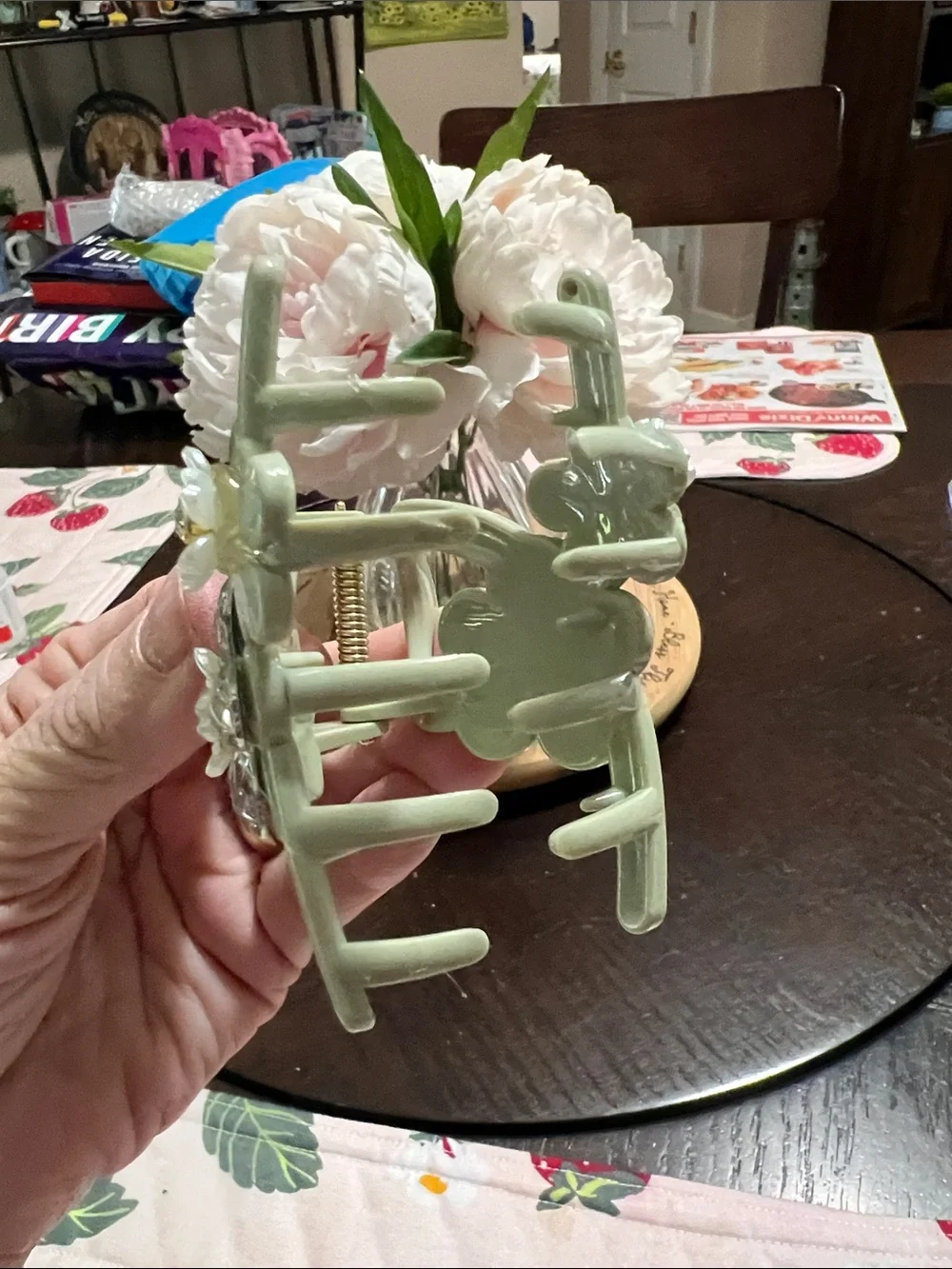New Decorative Sage Floral Hair Claw Clip